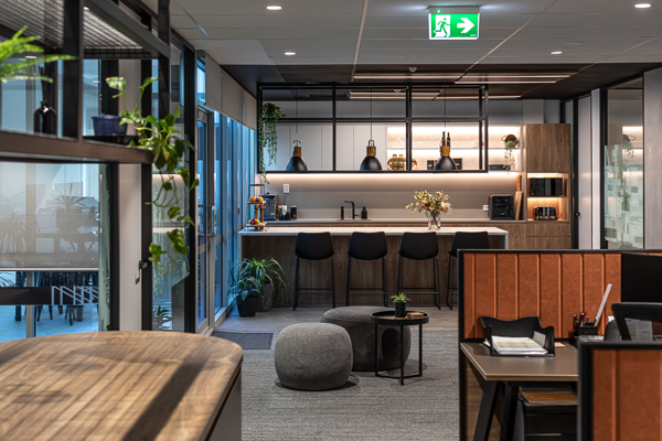 Office interior, Transitainer