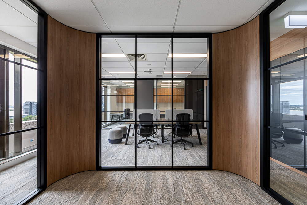 Reception of a commercial fitout by Hub Interiors